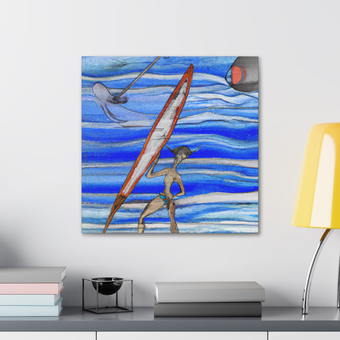 Surfers Ride the Wave - Canvas