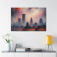 "Whispering Rivers, Vibrant City" - Canvas