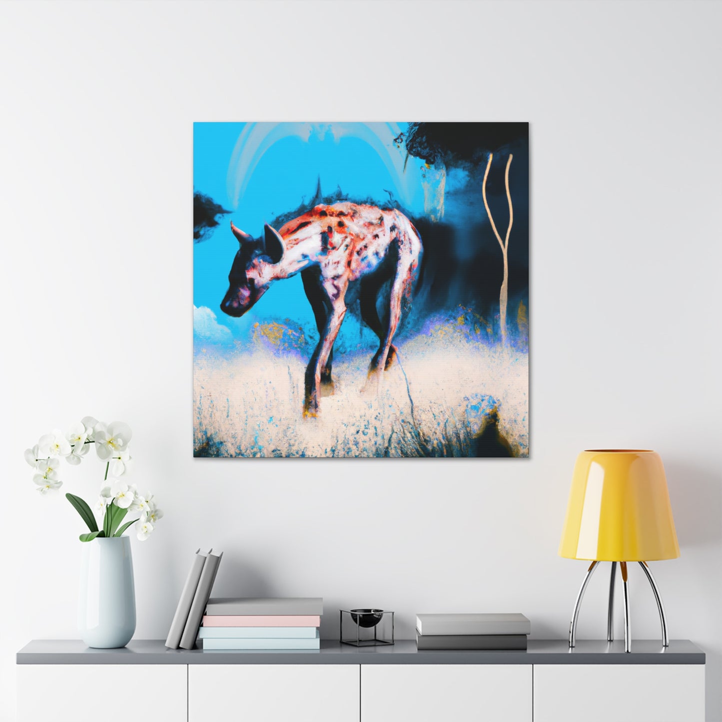 Hyena in Wonderland. - Canvas