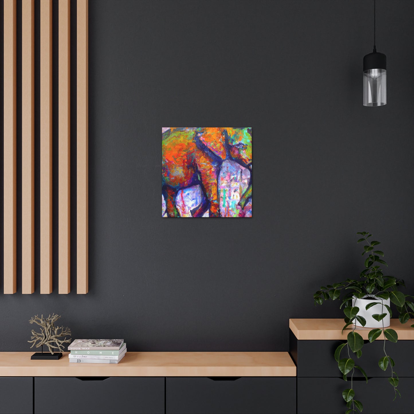 Elephant Embrace Abstraction - Canvas