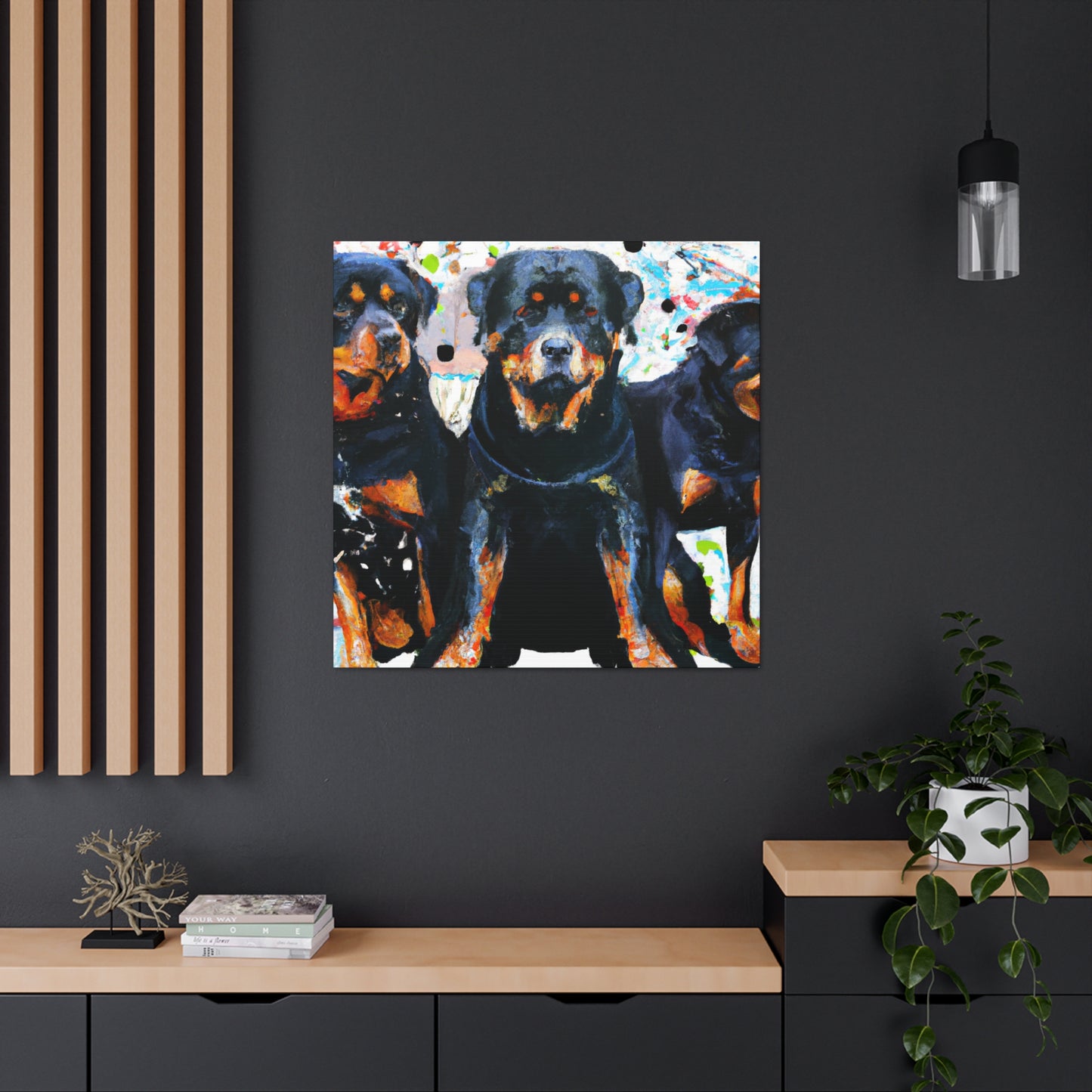 Powerful Rottweiler Pose - Canvas