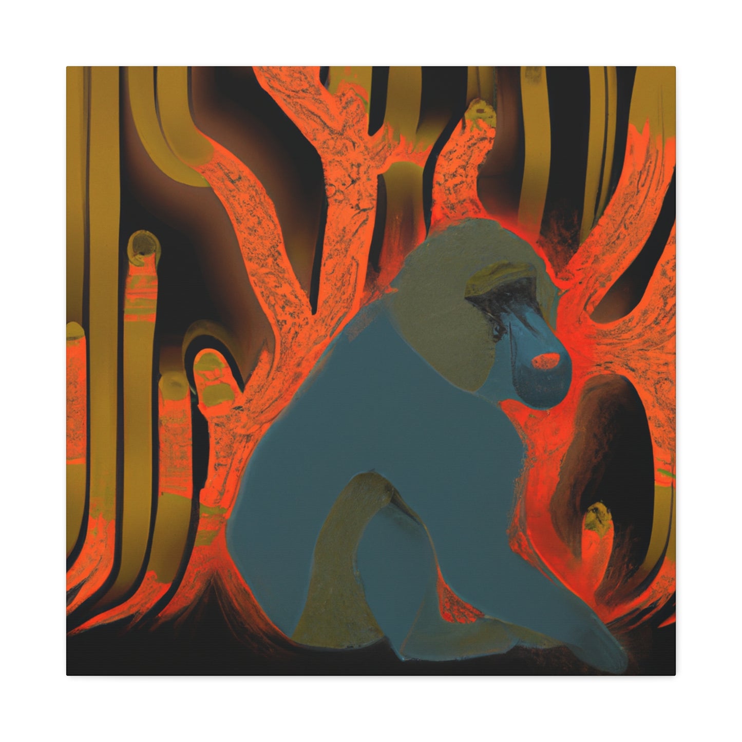 "Baboon In Art Deco" - Canvas