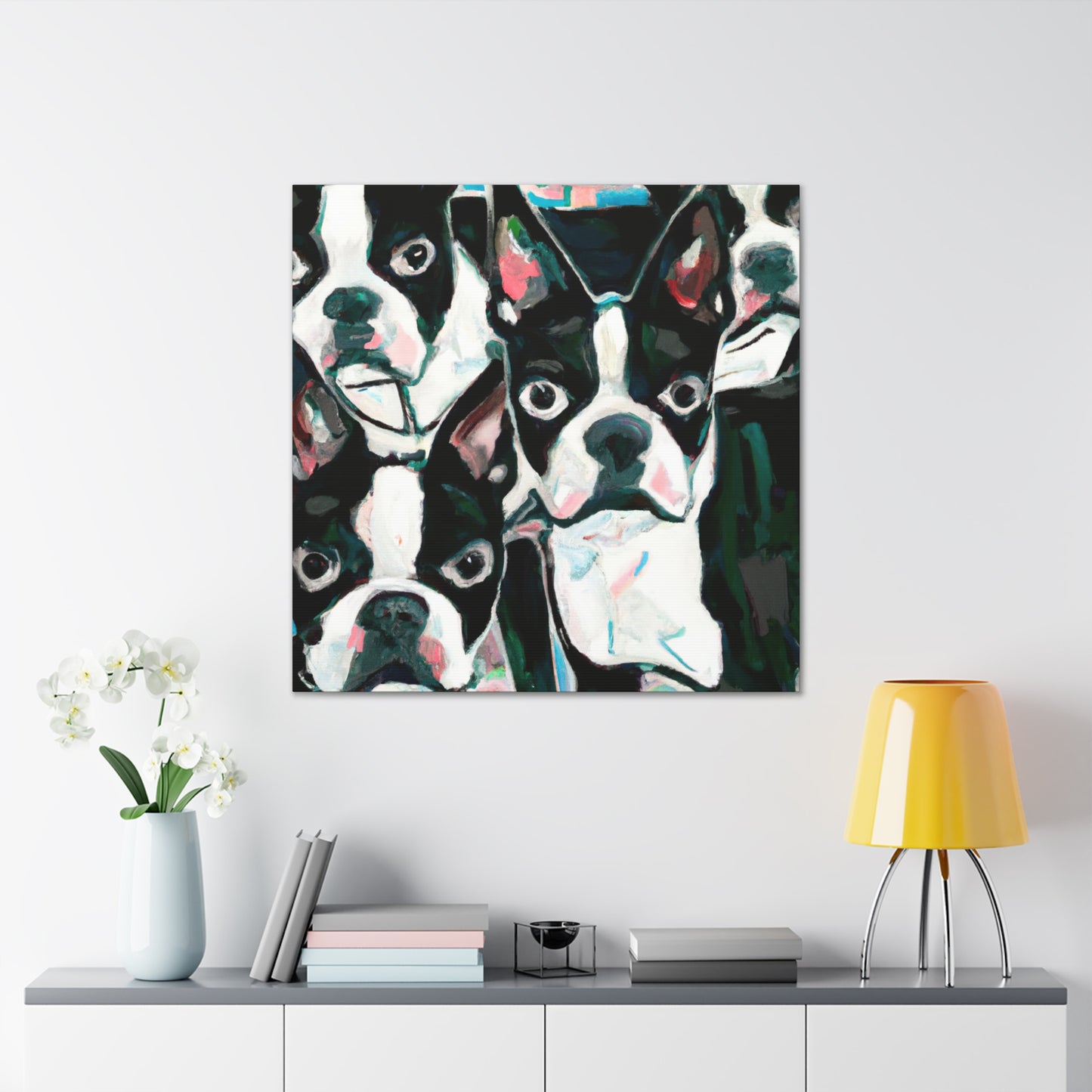 "Boston Terrier Expressionism" - Canvas