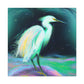 "Winter Egret Snowscape" - Canvas