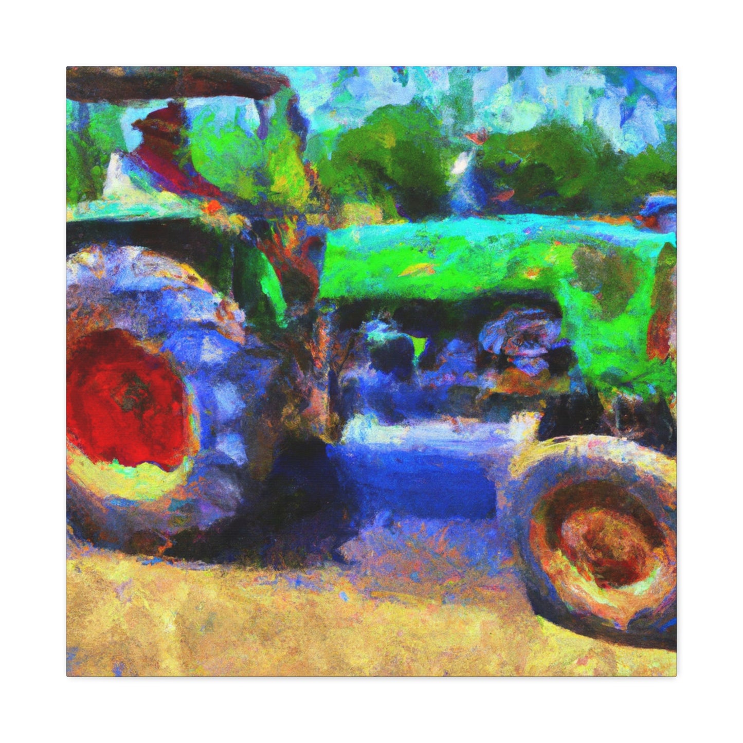 Tractor in Impressionism - Canvas