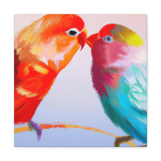 Lovebirds in Bloom - Canvas