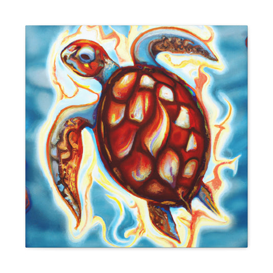 Turtles in Blue Waves - Canvas