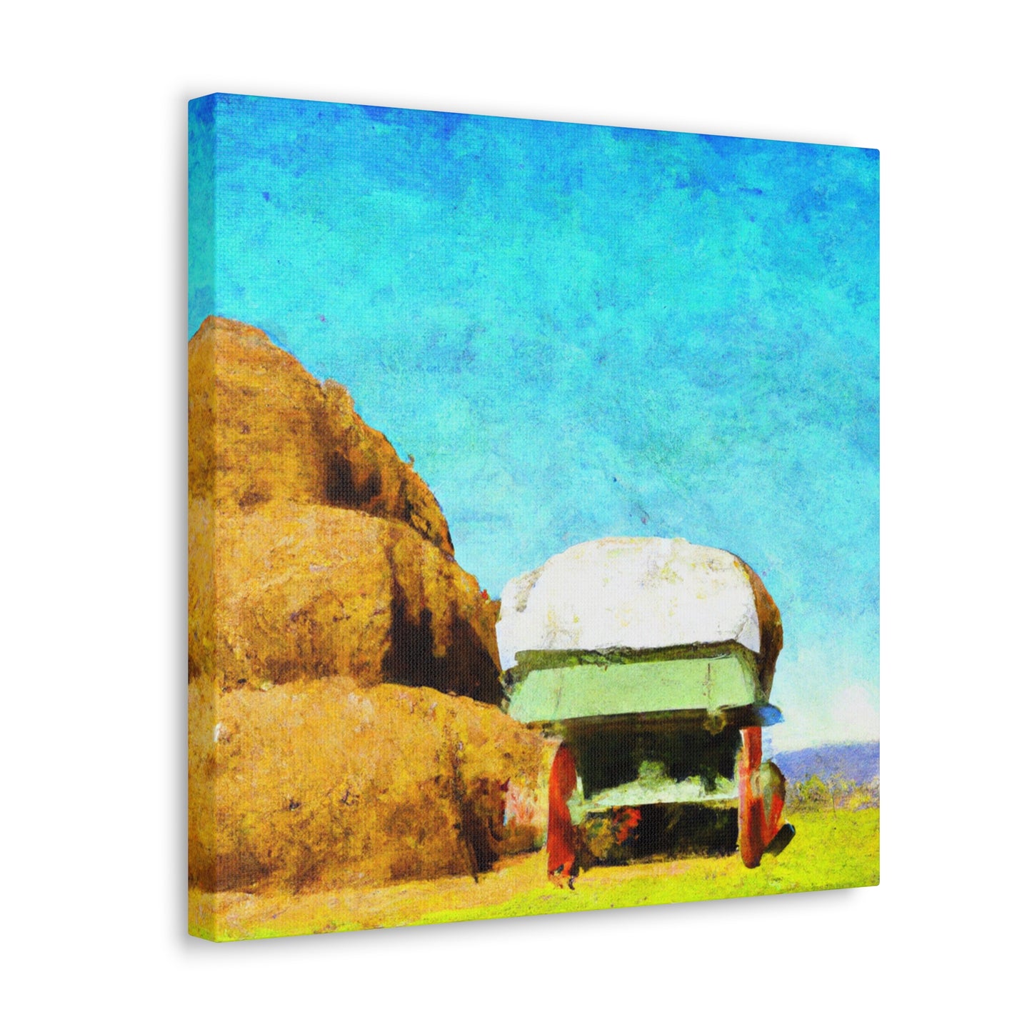 "Hay Wagon Reflections" - Canvas