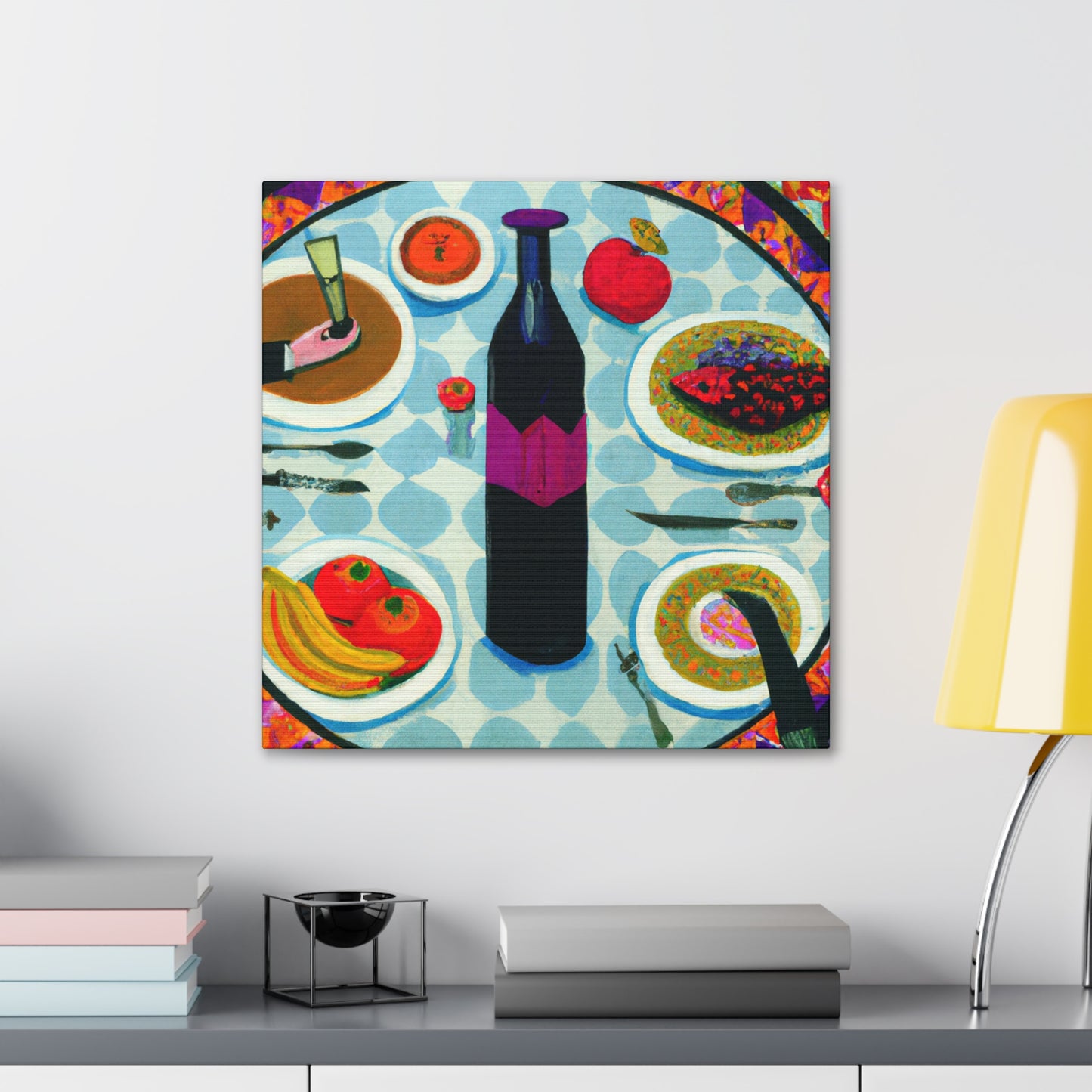 A Family Feast Scene - Canvas