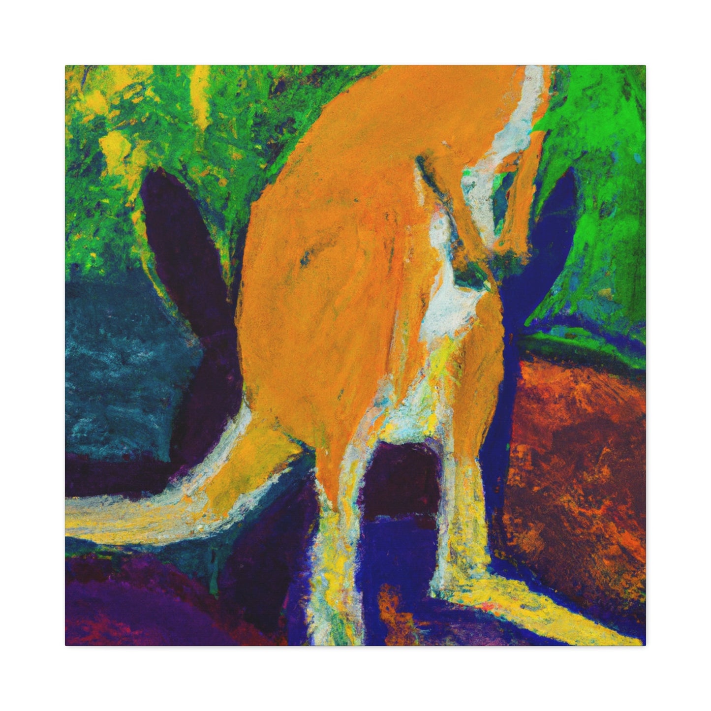 Kangaroo in Pointillism - Canvas