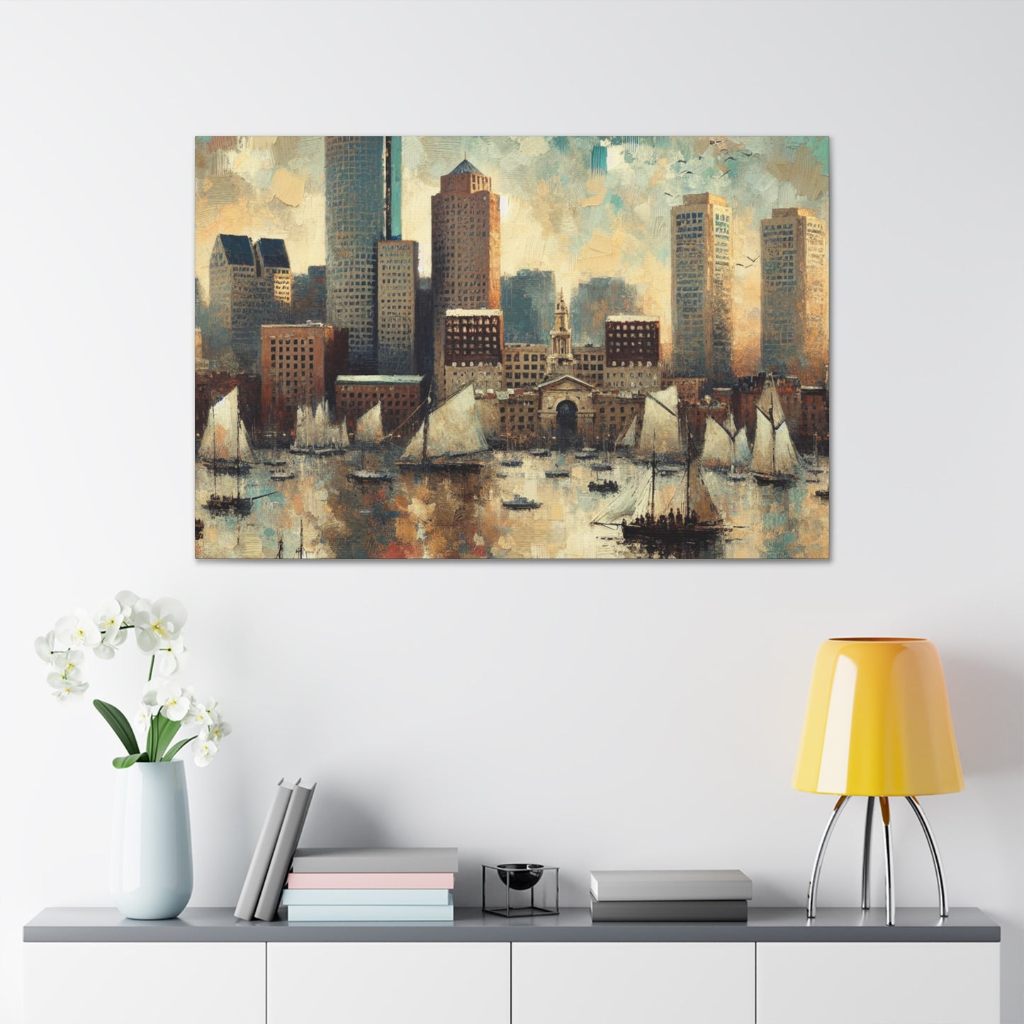 "Harbor Hues of Boston" - Canvas