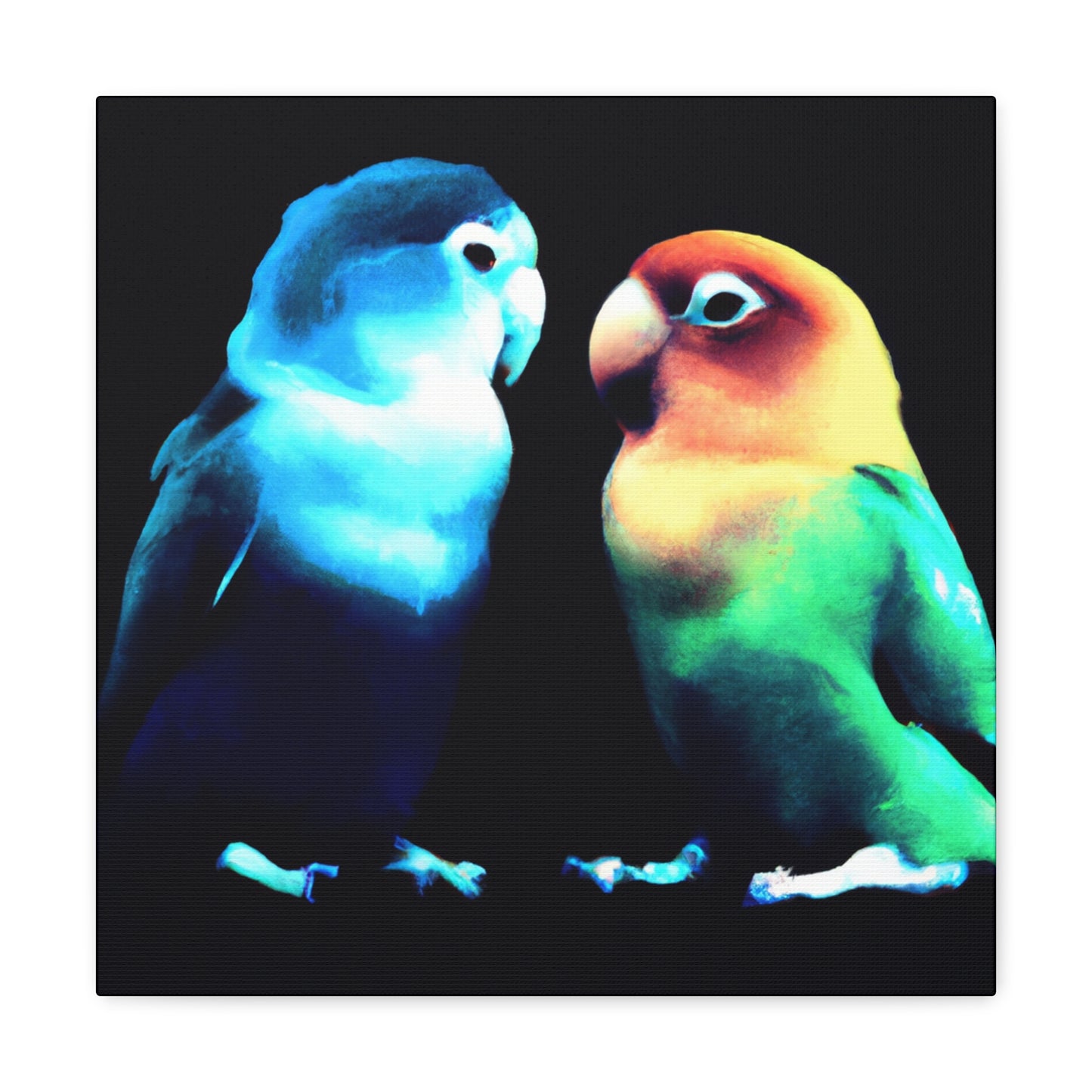 Lovebirds in Flight - Canvas