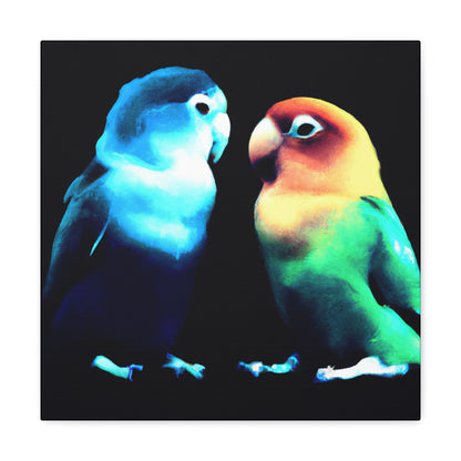 Lovebirds in Flight - Canvas