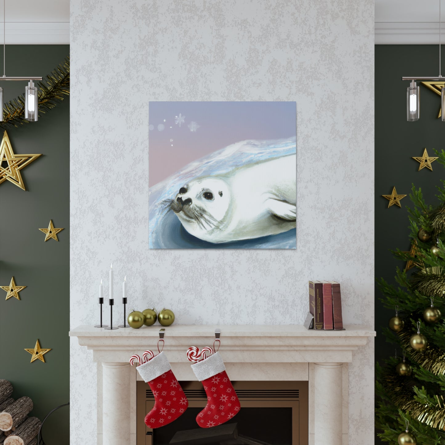 Harp Seal in Art Deco - Canvas