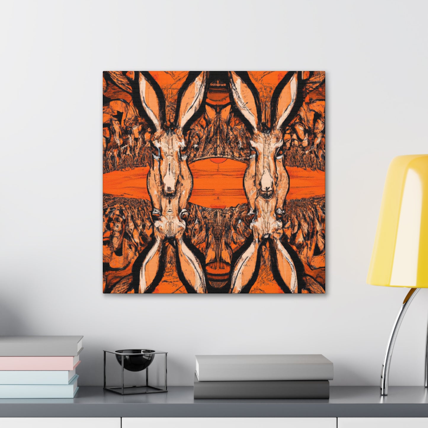 "Jackrabbit In Deco" - Canvas