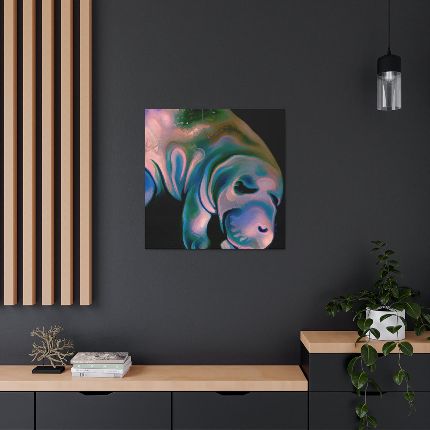 Manatee Graces Water - Canvas