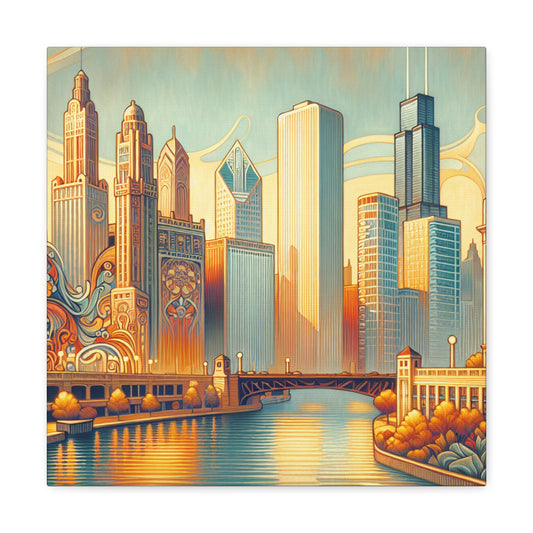 Windswept Cityscape Elegance - Canvas