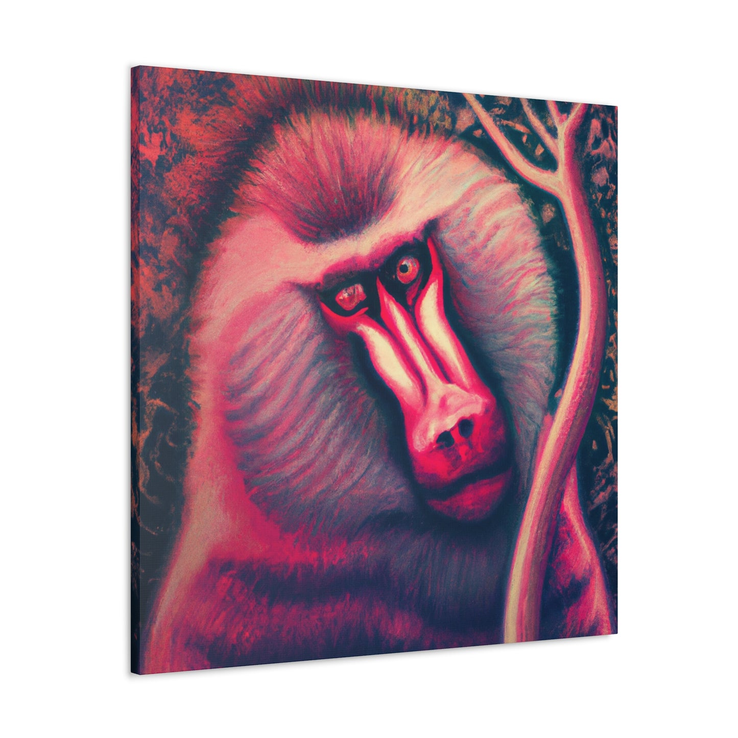 Baboon in Moonlight. - Canvas