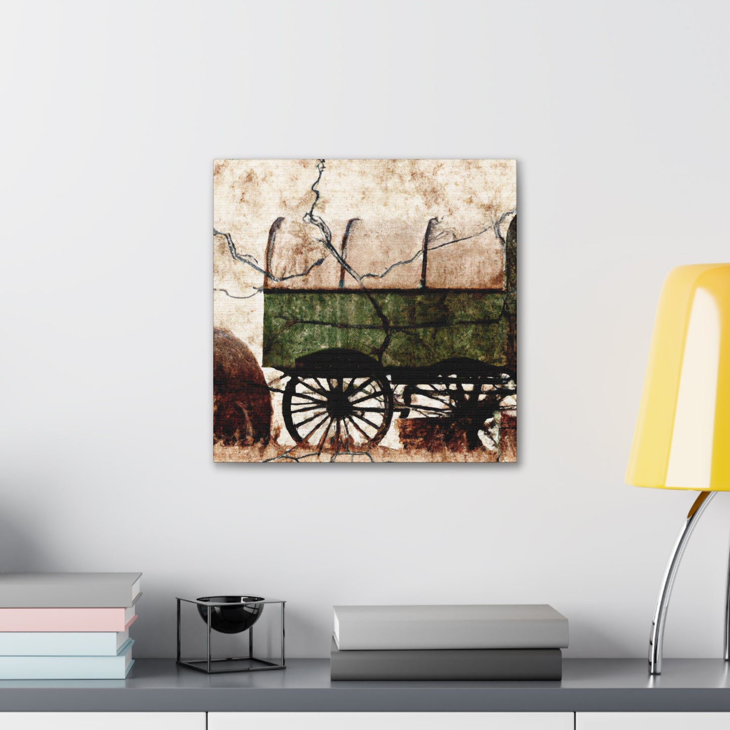 "Hay Wagon in Deco" - Canvas