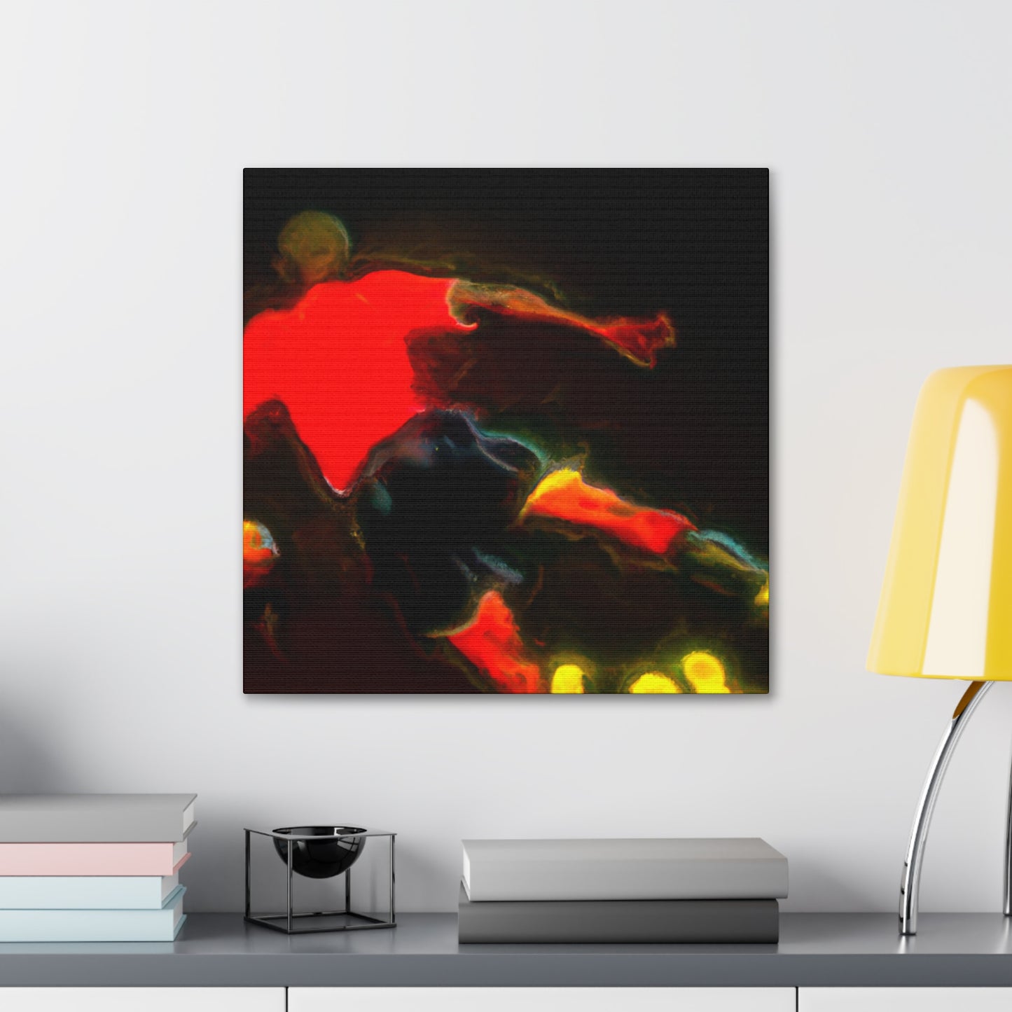 Soccer in Moonlight Sky - Canvas