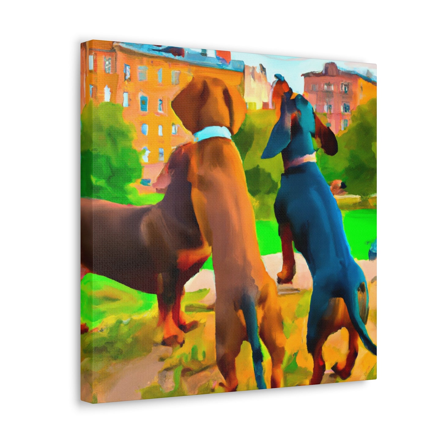 "Dappled Dachshund Delight" - Canvas