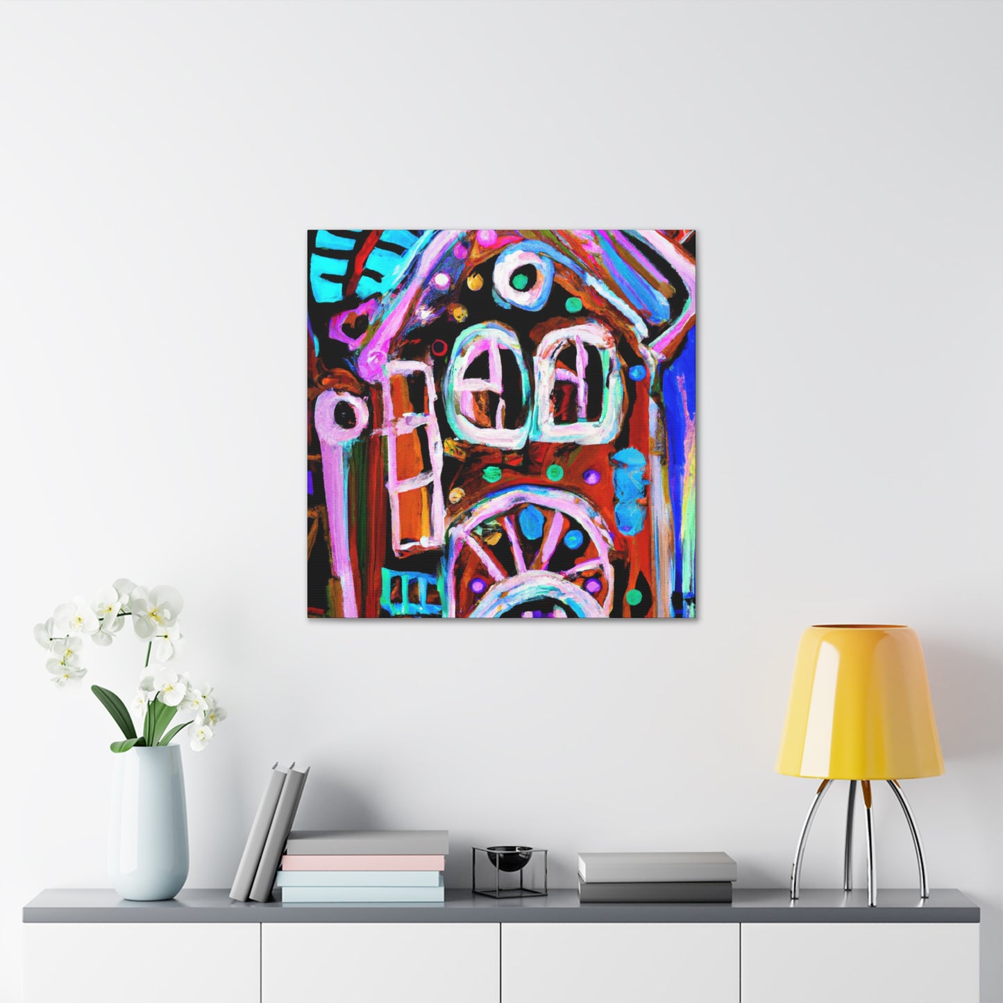 Gingerbread House Glows - Canvas