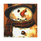 "Snowman In Winter Scene" - Canvas