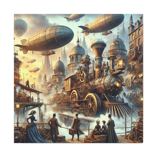 "Mechanical Dreamscape Voyage" - Canvas