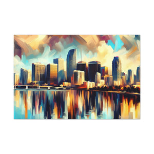 Miami: Vibrant Cityscape Eruption - Canvas