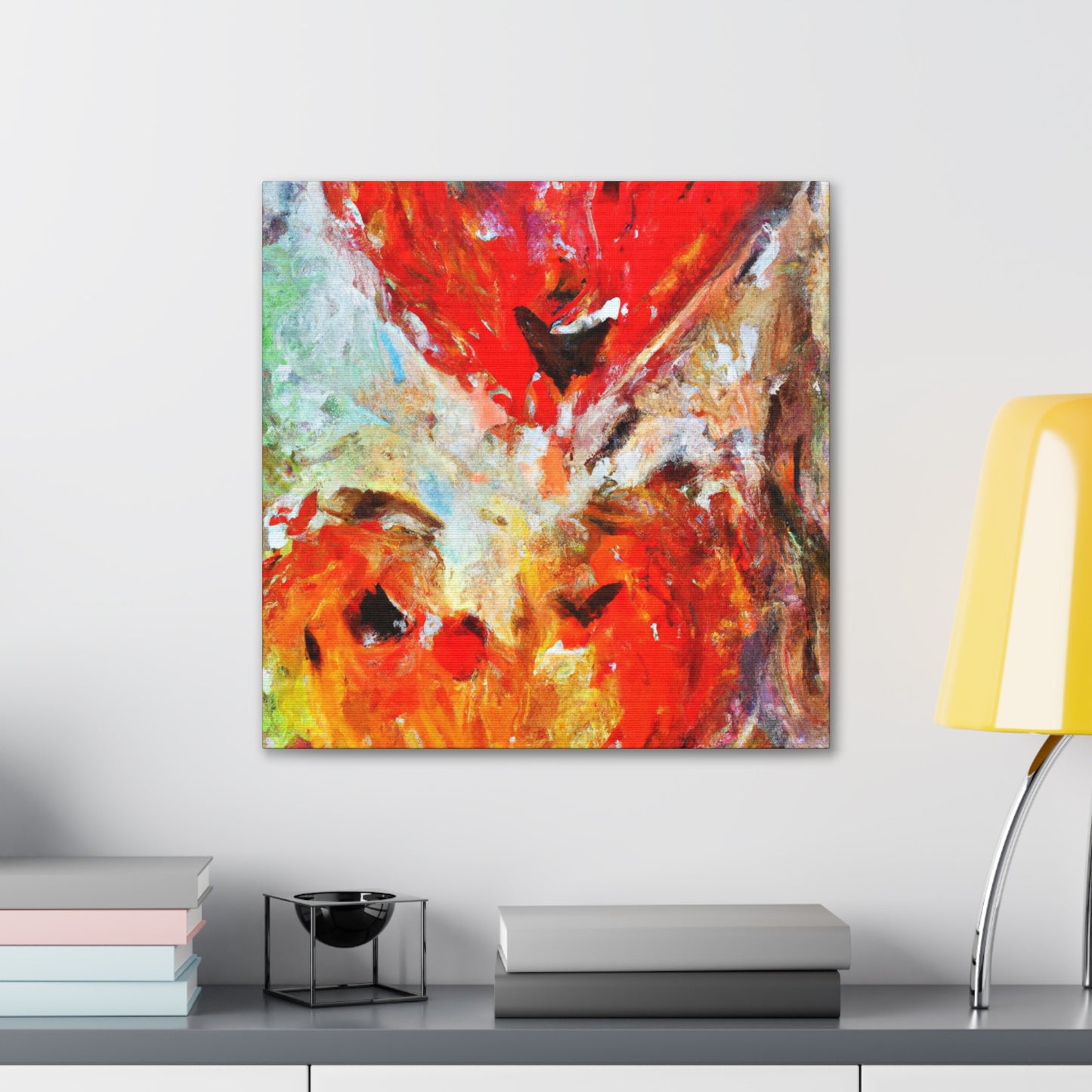 "Cherished Lovebirds Bloom" - Canvas