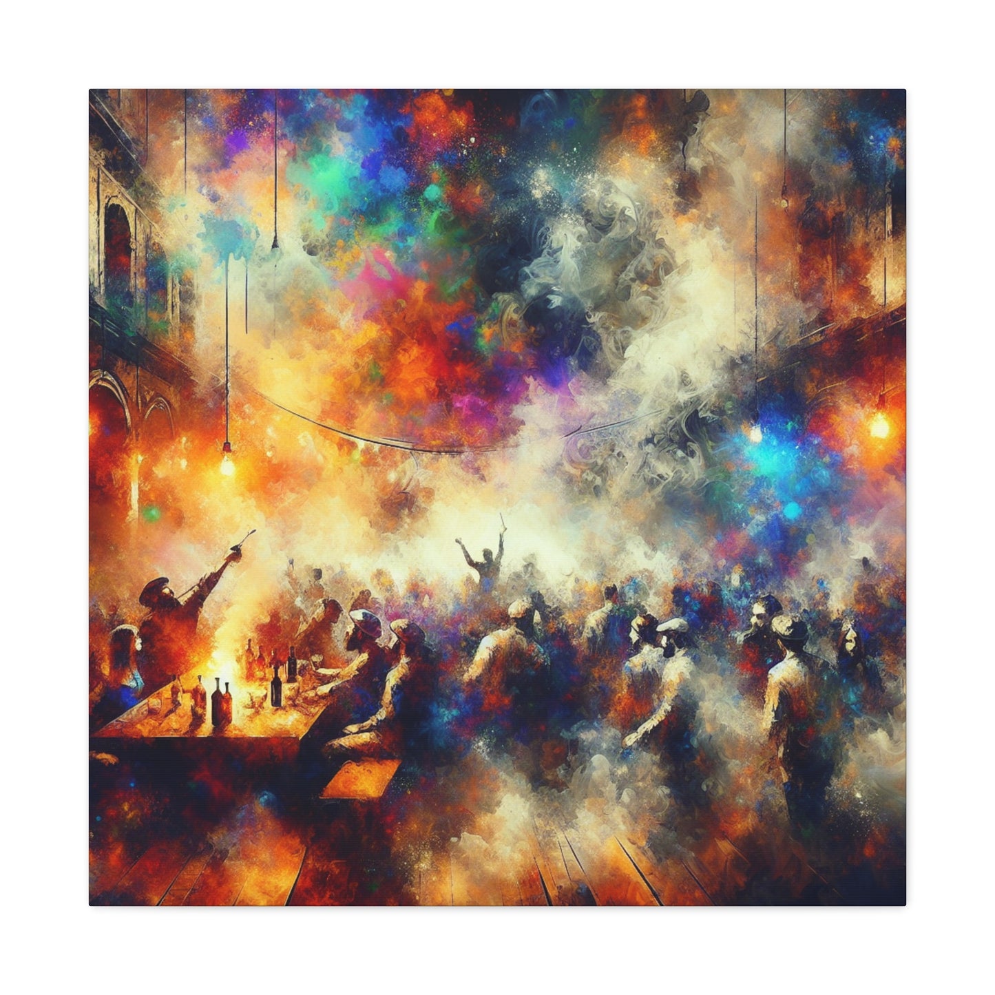 "Hazy Tavern Revelry" - Canvas