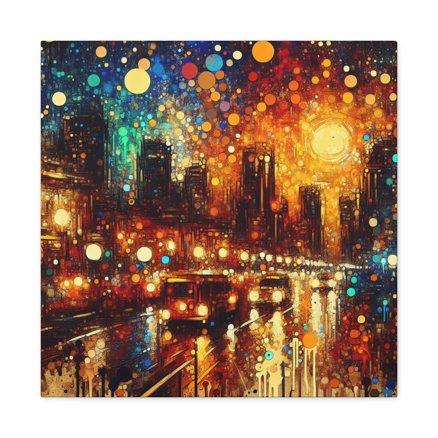 Luminescent Night Metropolis - Canvas