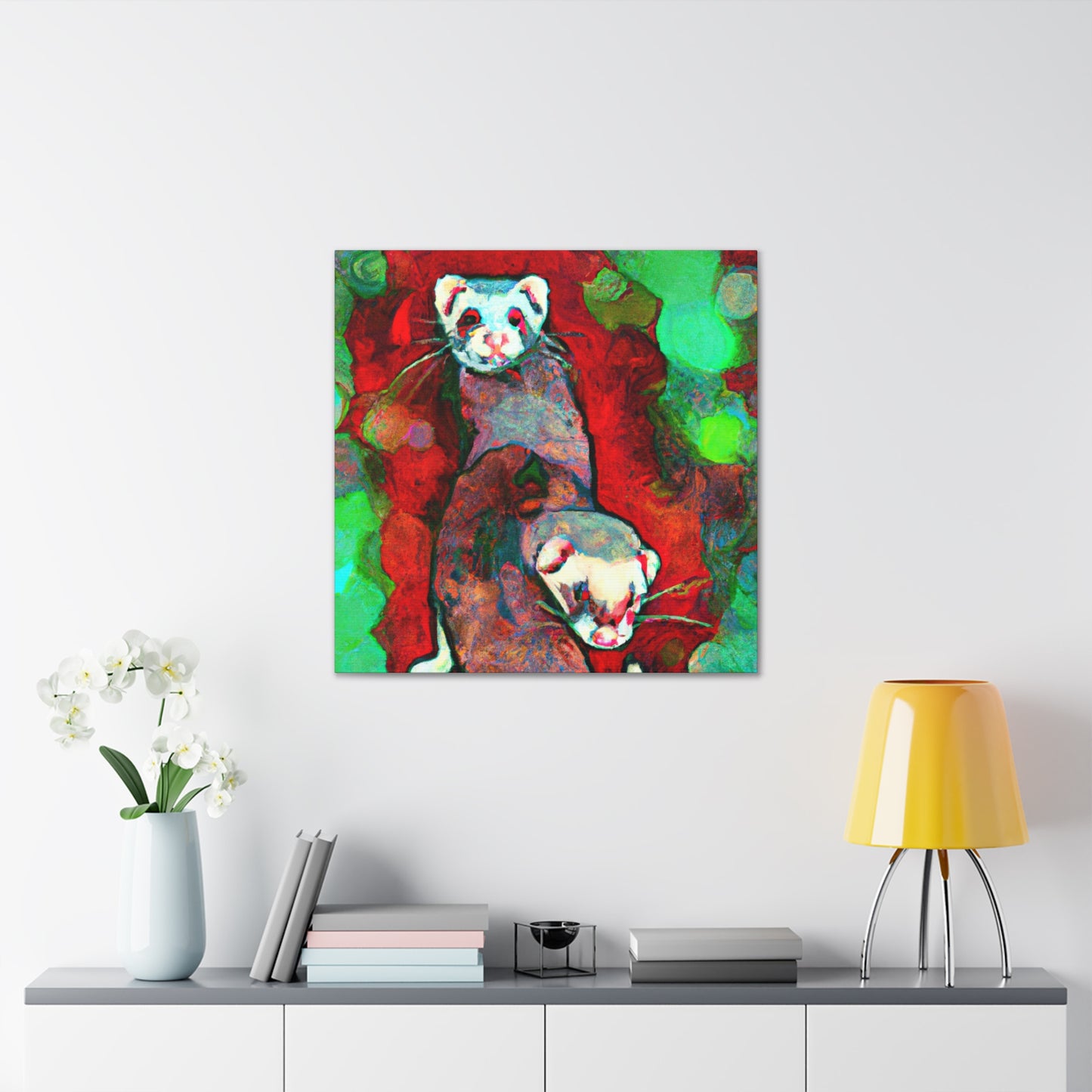 Ferret's Colorful Whimsy - Canvas