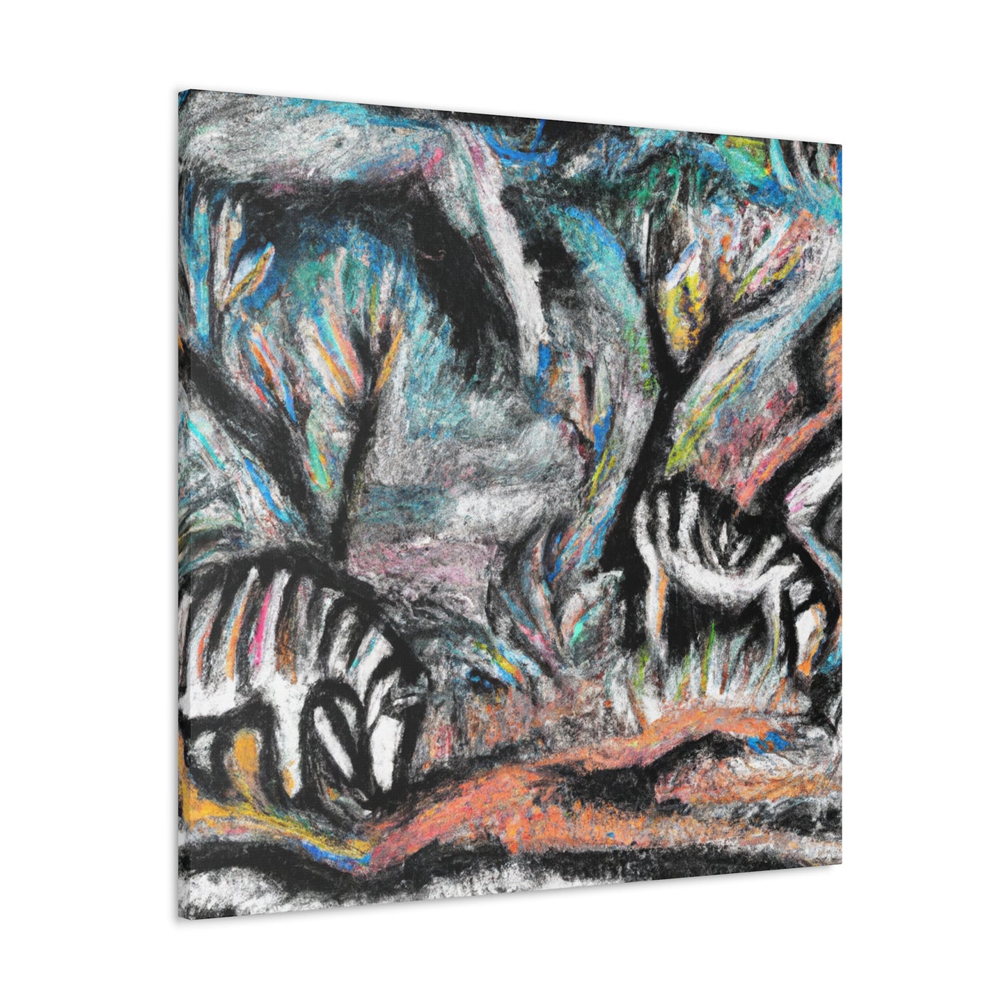 "Zebra's Striped Symphony" - Canvas