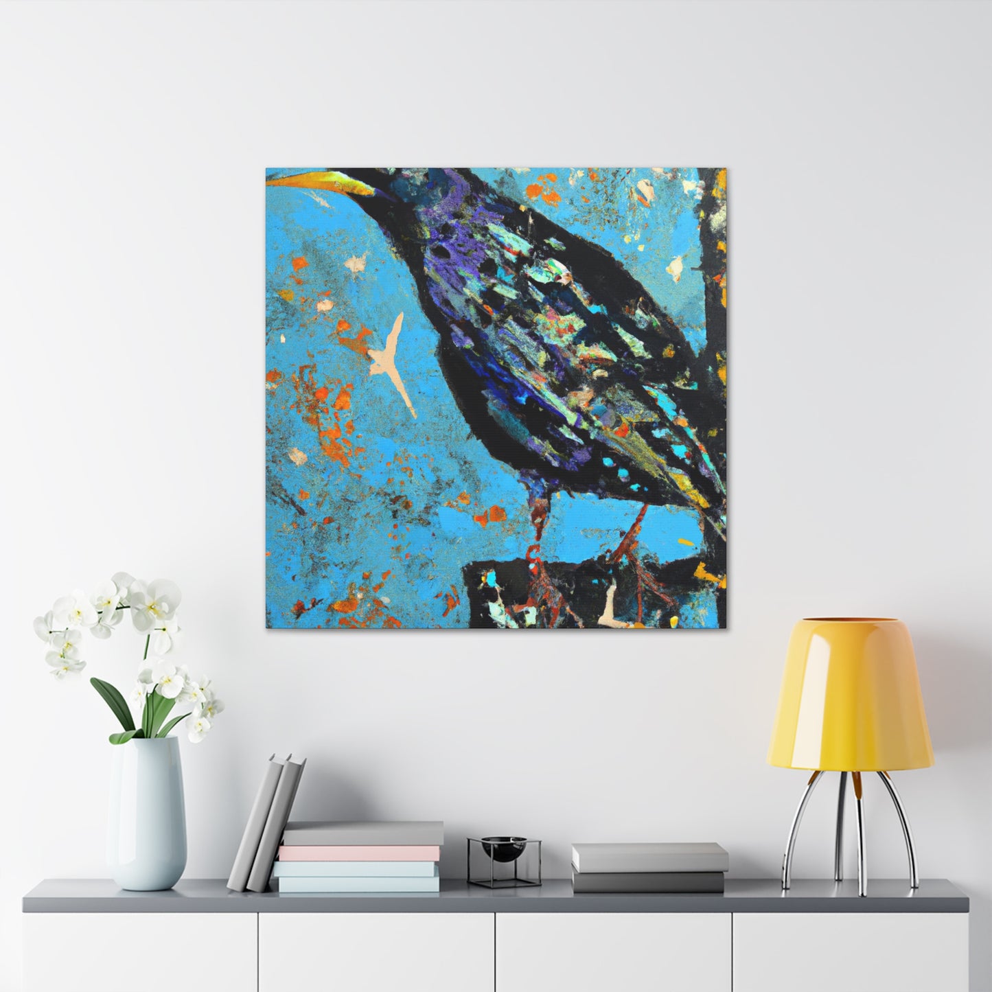 "Starling Aglow in Sky" - Canvas