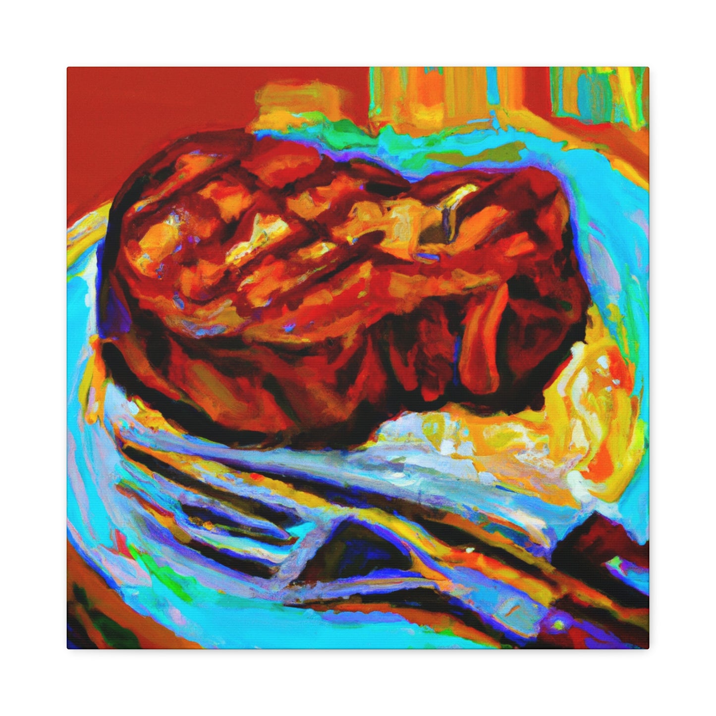 Grilled Steak Fauvism - Canvas