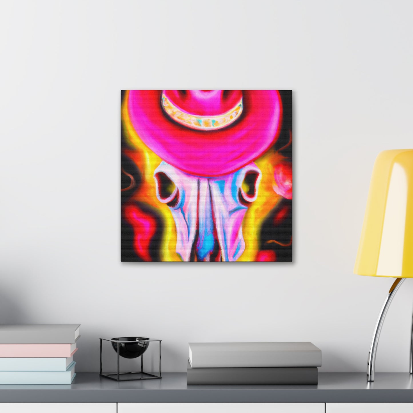 "Cow Skull in Deco" - Canvas