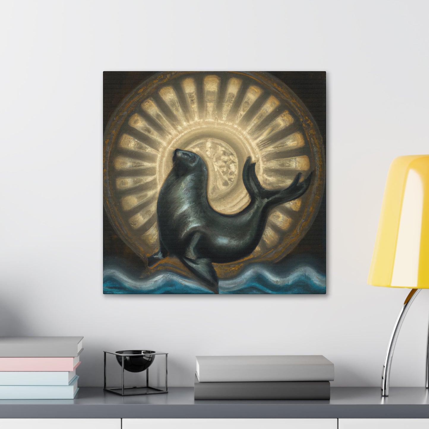 "Seal at Sunrise - Deco" - Canvas