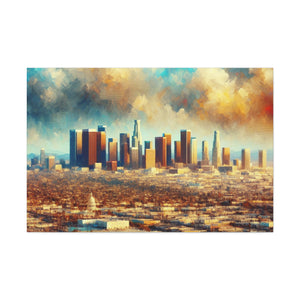 "Cityscape Reflections Transcendent Glow" - Canvas