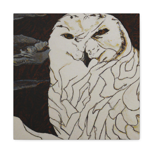 Snowy owls are a species of owl found throughout the northern hemisphere. They are one of the few species of owl known to be completely white in color, which makes them a popular theme in Art Deco designs from the 1920s. They were - Canvas