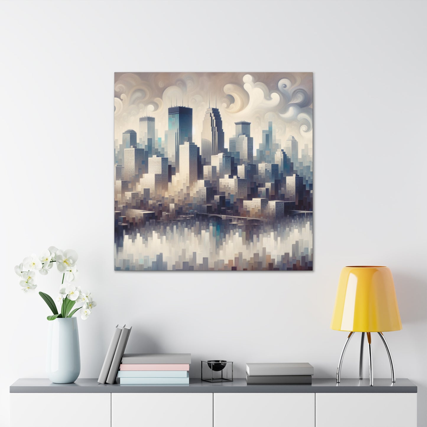 "Vibrant Metropolis Awakening" - Canvas