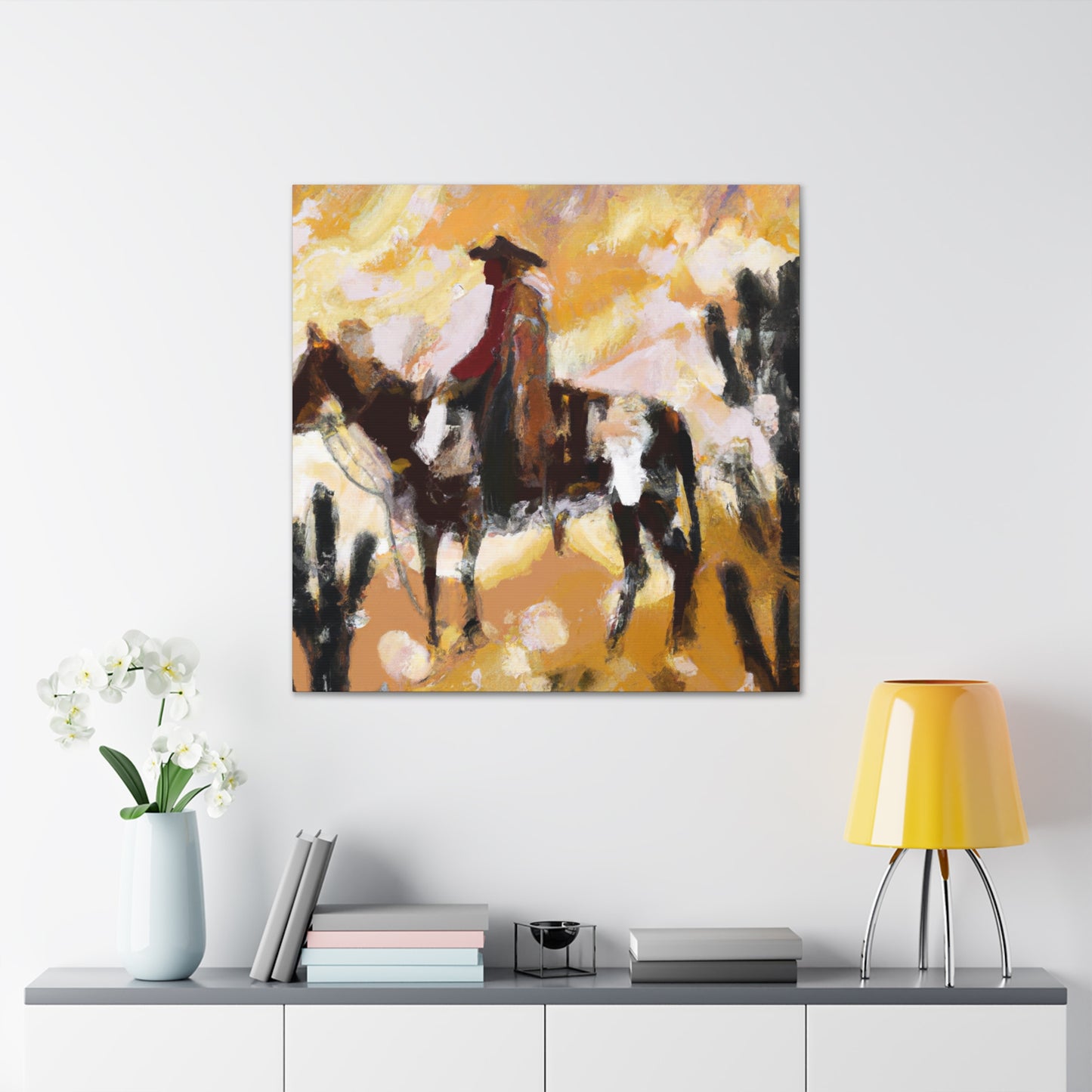 "Herding the Cowboys Home" - Canvas