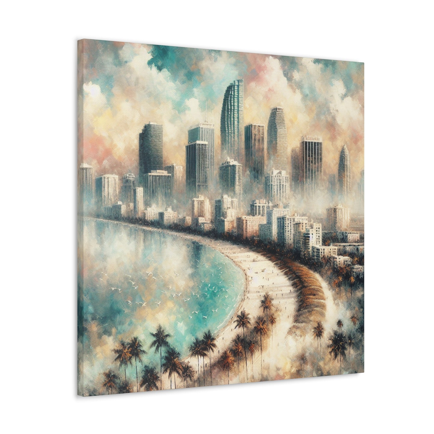 "Miami's Vibrant Coastal Flair" - Canvas