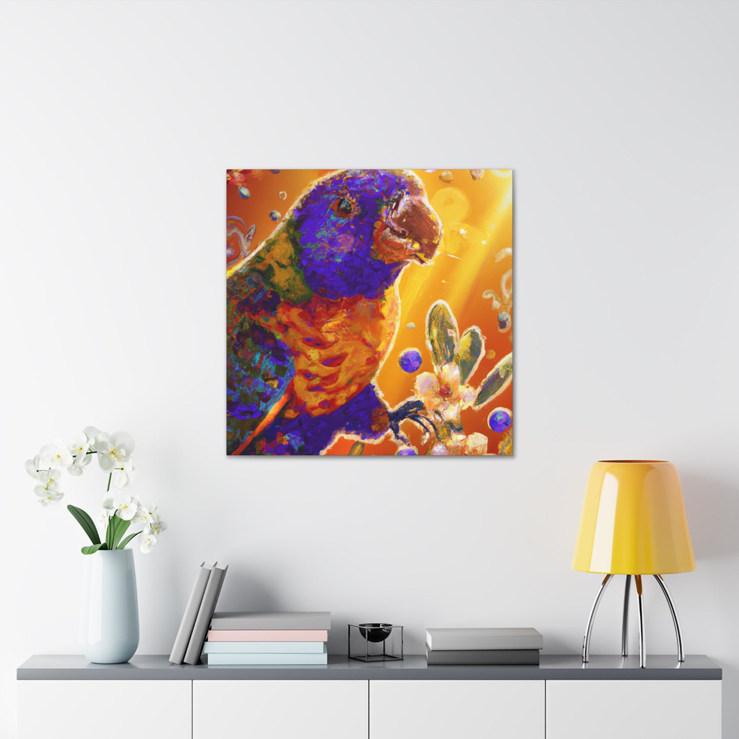 "Rainbow Lorikeet Portrait" - Canvas