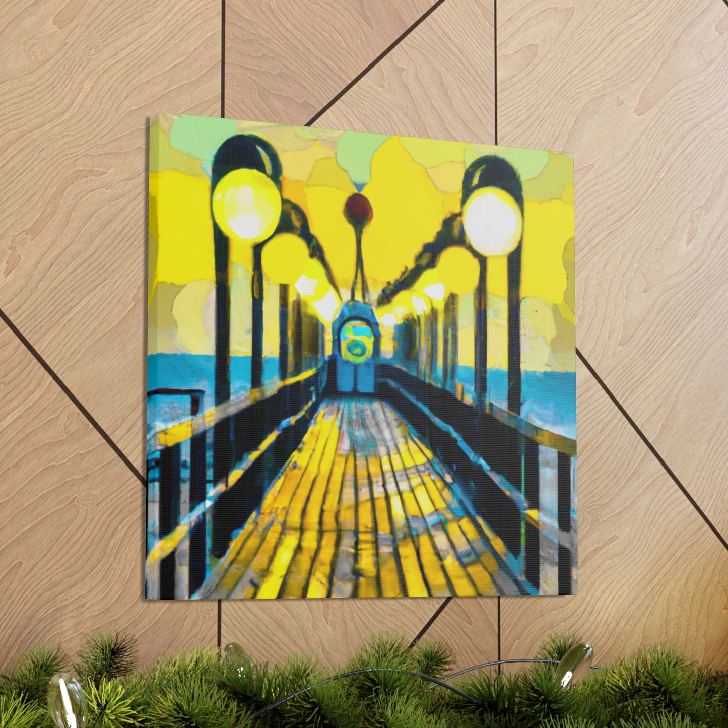 Pier in Moonlight Dream - Canvas