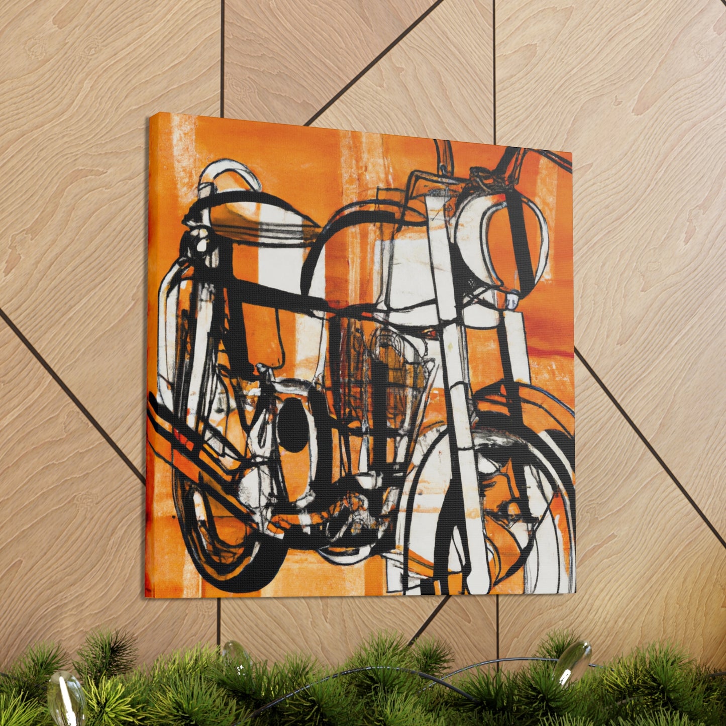 "Motorcycle Meets Art Deco" - Canvas