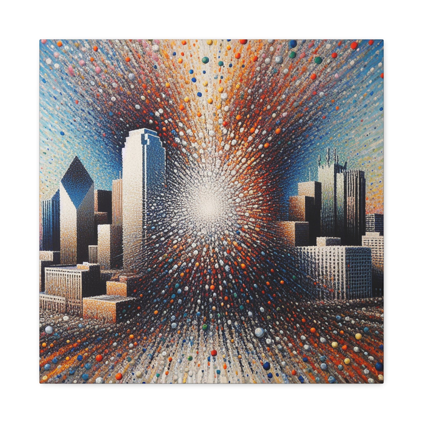 "Dazzling Dallas Dotscape" - Canvas