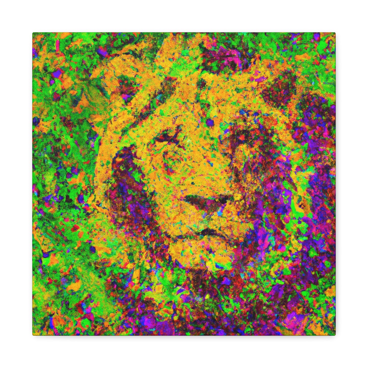 Lion in Pointillism - Canvas