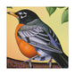 "Glamorous American Robins" - Canvas