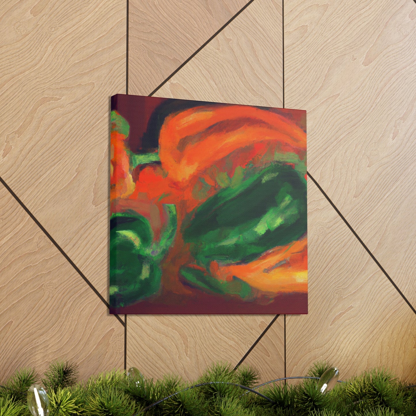 "Peppers in Prismatic Hues" - Canvas